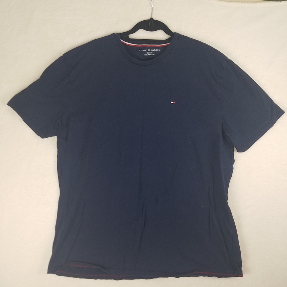 Tommy Hilfiger Navy Blue Short Sleeve T‎ Shirt Men's XXL TTS